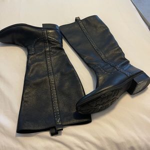Sam Edelman Black Leather Studded Riding Boots